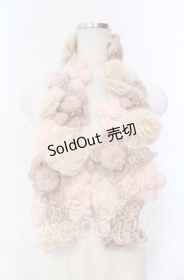 画像1: PINK HOUSE / グラデーションフラワーモチーフモヘアストール  ピンク O-25-11-10-002-LO-ZA-IG-OS (1)