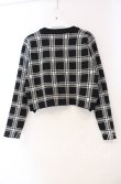 画像3: NieR Clothing / ポケット付き高品質ショート丈カーディガン  ブラック×ホワイト O-25-11-10-095-PU-TO-IG-ZT322 (3)