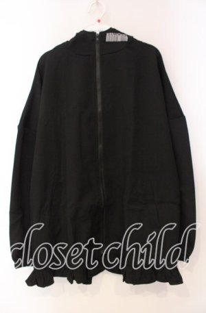 画像: NieR Clothing / 裾フリルZIP OUTER【DESIGN刺繍】パーカー  ブラック O-25-11-10-096-PU-TO-IG-OS