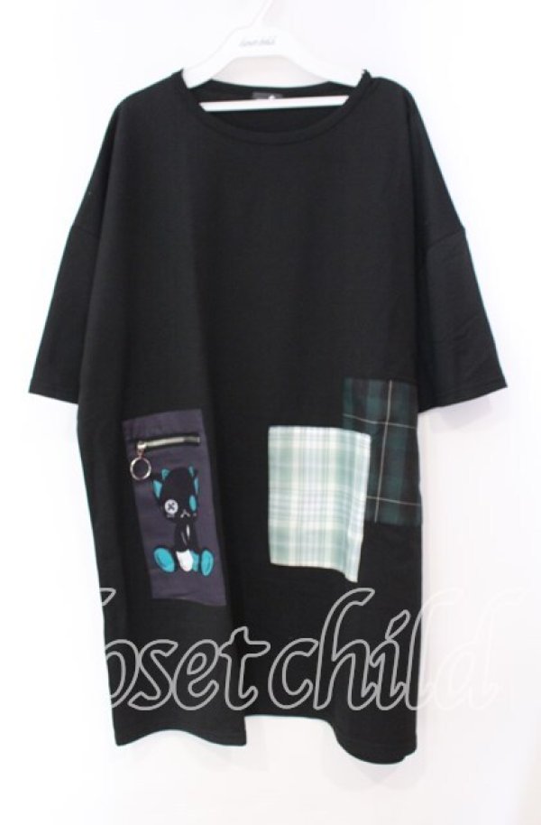 画像1: NieR Clothing / ポケット付きパッチワークプルオーバー【シエル】  ブラック O-25-11-10-097-PU-TO-IG-ZT318 (1)