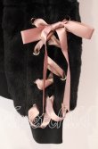 画像3: NieR Clothing / 超ふわもこスリーブレースアップバックロゴジップアウター  ブラック×ピンク O-25-11-10-098-PU-CO-IG-OS (3)