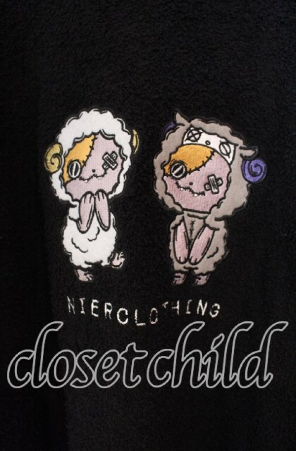 画像2: NieR Clothing / 秋冬用もこもこプルオーバーパーカー【ポケット付き】  ブラック O-25-11-10-100-PU-TO-IG-ZT318 (2)
