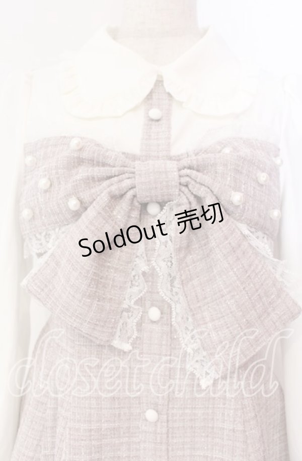 画像2: Ank Rouge / キラキラツイードリボンセットアップ M ピンク O-25-11-10-017-CA-OP-OW-OS (2)