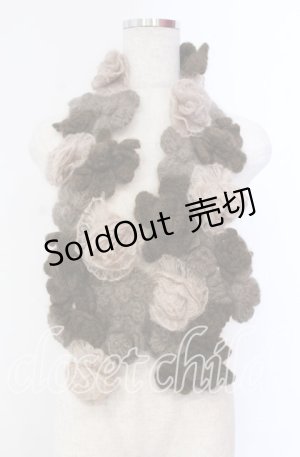 画像: PINK HOUSE / グラデーションフラワーモチーフモヘアストール  ブラウン O-25-11-10-003-LO-ZA-IG-OS