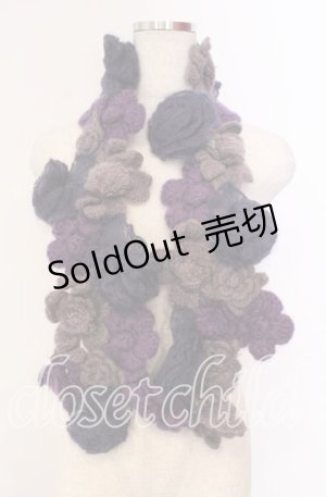 画像: PINK HOUSE / グラデーションフラワーモチーフモヘアストール  パープル O-25-11-10-004-LO-ZA-IG-ZT486
