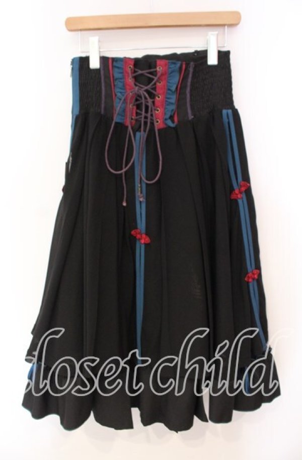 画像5: Ozz oneste / 春うららスカート  ブラック×ブルー O-25-11-10-028-OO-SK-IG-OS (5)