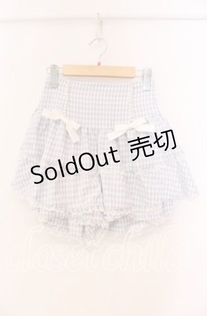 画像: Ank Rouge / パールリボンギンガムスカパン M サックス O-25-11-10-029-CA-SK-OW-OS