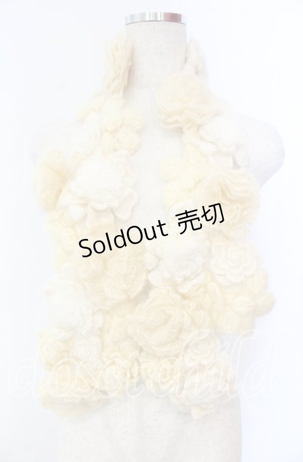 画像1: PINK HOUSE / グラデーションフラワーモチーフモヘアストール  アイボリー O-25-11-10-005-LO-ZA-IG-OS (1)