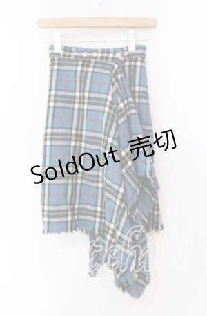 画像: CHOICE（SEXY DYNAMITE LONDON） / カットオフタータンチェックスカート F（ミドル丈） ブルー O-25-11-10-033-PU-SK-OW-OS