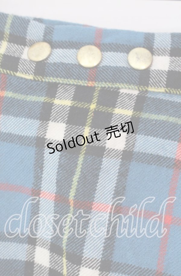 画像2: CHOICE（SEXY DYNAMITE LONDON） / カットオフタータンチェックスカート F（ミドル丈） ブルー O-25-11-10-033-PU-SK-OW-OS (2)