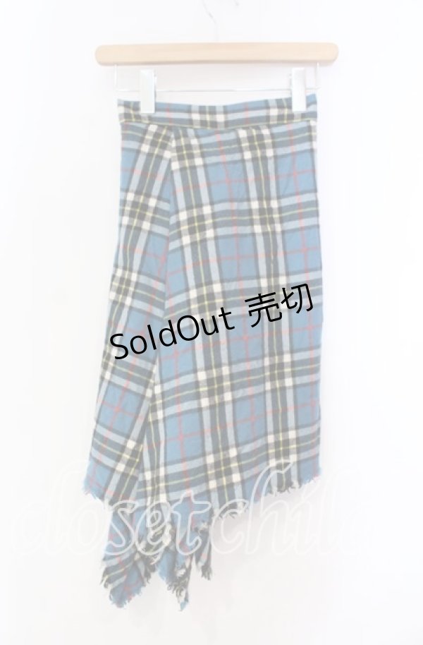 画像3: CHOICE（SEXY DYNAMITE LONDON） / カットオフタータンチェックスカート F（ミドル丈） ブルー O-25-11-10-033-PU-SK-OW-OS (3)