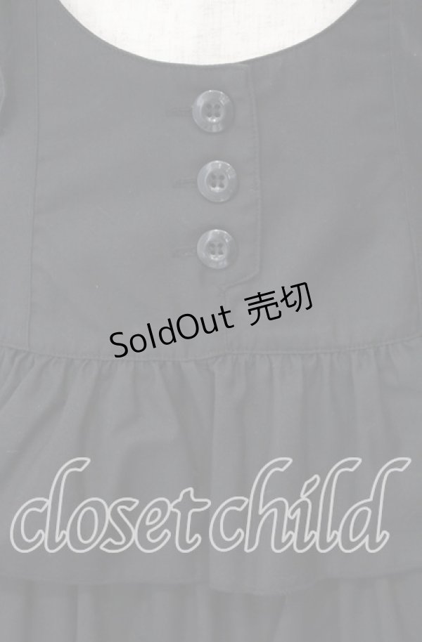 画像2: PEACE NOW / サスペンダーティアードスカート  ブラック O-25-11-10-034-PU-OP-IG-OS (2)