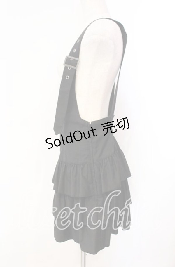 画像3: PEACE NOW / サスペンダーティアードスカート  ブラック O-25-11-10-034-PU-OP-IG-OS (3)