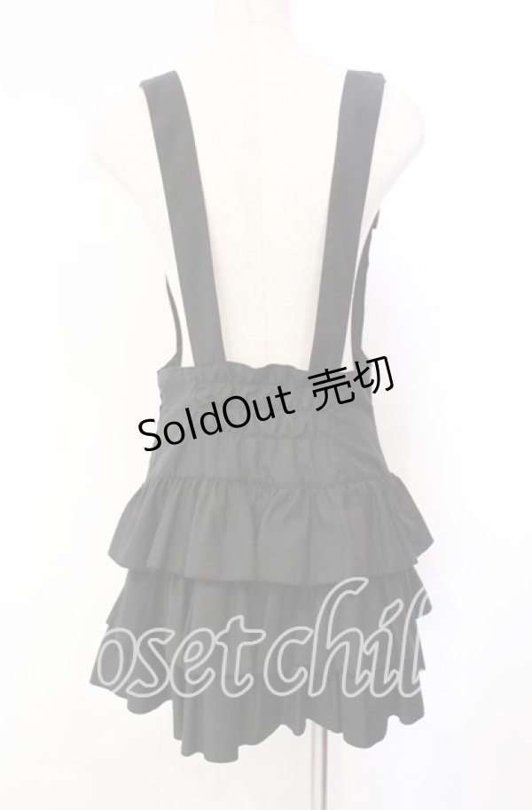 画像4: PEACE NOW / サスペンダーティアードスカート  ブラック O-25-11-10-034-PU-OP-IG-OS (4)