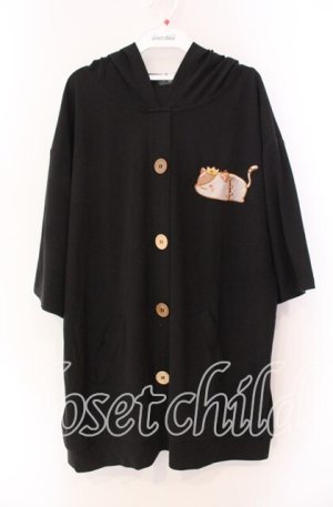 画像: NieR Clothing / さらふわポケット付きパーカー  ブラック×ミケ O-25-11-11-028-PU-TO-IG-OS