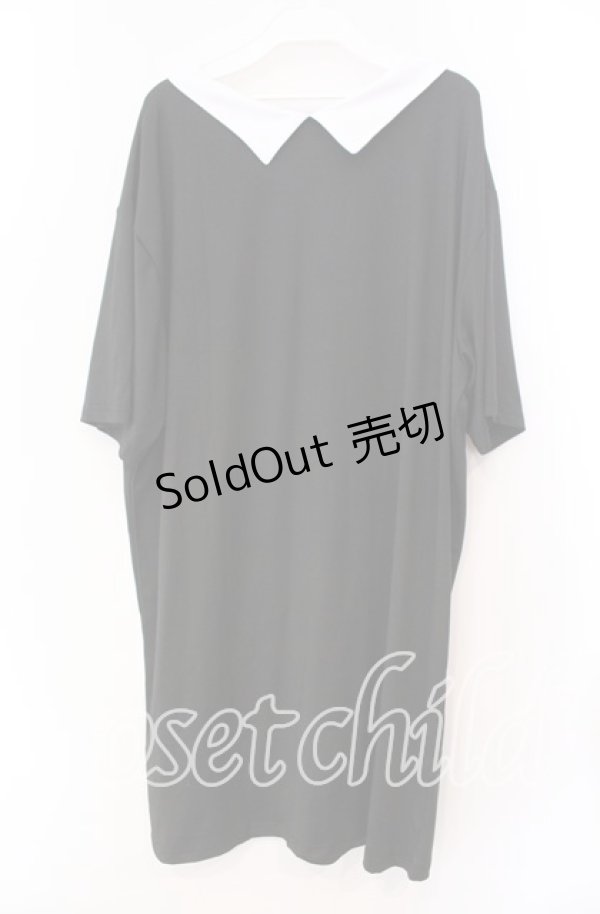 画像3: 【SALE】NieR CLOTHING / 襟付き半袖カットソー  ブラック×ホワイト O-25-11-11-031-PU-TO-IG-ZT265 (3)