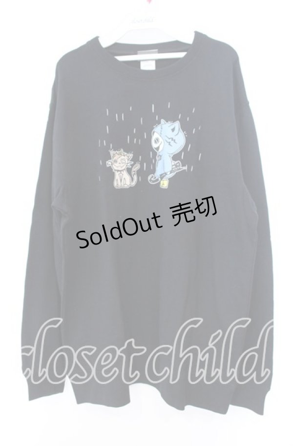 画像1: 【SALE】NieR CLOTHING / プリントトレーナー 2XL ミケ NieRちゃん ブラック O-25-11-11-037-PU-TO-IG-ZT339 (1)