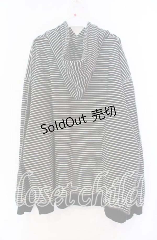 画像3: Candy Stripper / ANARCHY BEAR BORDER フーディ  ブラック×ホワイト O-25-11-11-043-PU-TO-IG-OS (3)