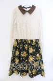 画像1: axes femme / レース切り替えネックレス風ワンピース M グリーン O-25-11-11-045-AX-OP-OW-OS (1)