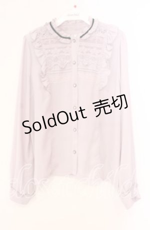 画像: axes femme / ブローチ付ヴィンテージブラウス M ラベンダー O-25-11-11-046-AX-BL-OW-OS