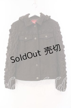 画像: PINK HOUSE / ローズモチーフニット切り替えジャケット  ブラウン O-25-11-11-057-LO-JA-IG-ZI