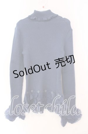 画像: PINK HOUSE / フラワーモチーフモヘアニット  ネイビー O-25-11-11-059-LO-TO-IG-OS