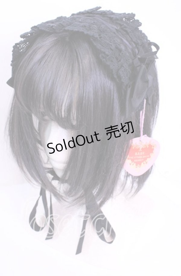 画像1: BABY, THE STARS SHINE BRIGHT / はしごレースのスピンドールヘッドドレス  クロ×クロ O-25-11-11-1036-BA-AC-IG-OS (1)