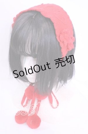 画像: MILK / ニットヘッドドレス  アカ O-25-11-11-1039-ML-AC-IG-OS