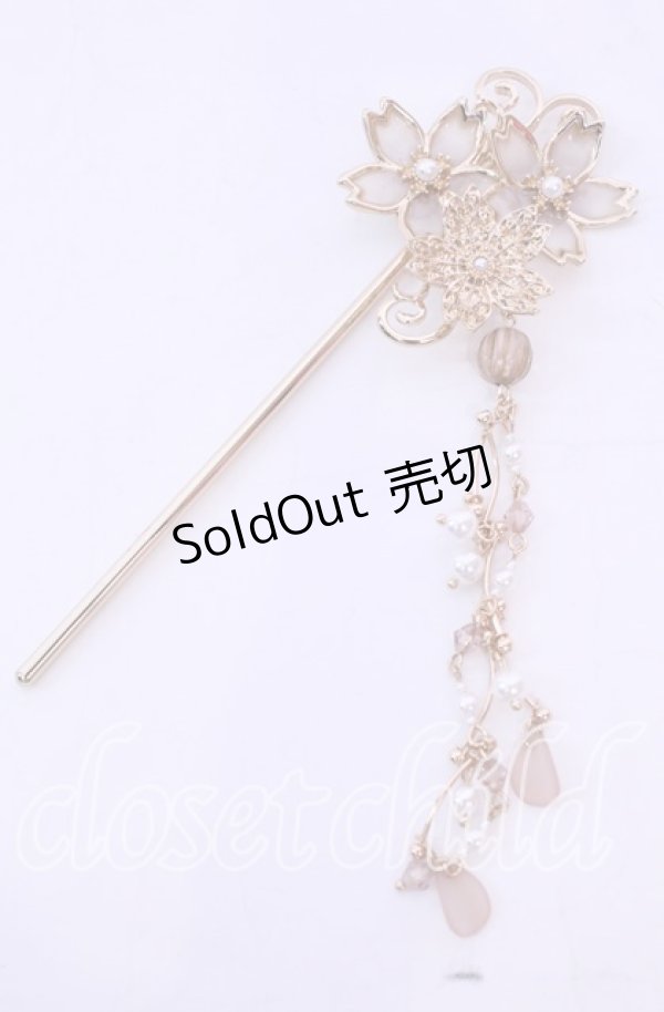 画像2: axes femme / サクラ装飾かんざし  ゴールド O-25-11-11-1044-AX-AC-OW-OS (2)