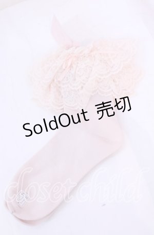 画像: metamorphose / ラッセルレースクルーソックス 22〜24ｃｍ ピンク O-25-11-11-1047-ME-ZA-OW-OS