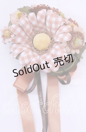 画像: PINK HOUSE / ギンガムブーケコサージュ  オレンジ系 O-25-11-11-1048-LO-AC-OW-OS