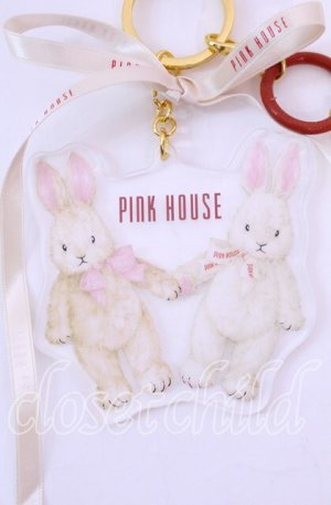 画像: PINK HOUSE / バラ園うさぎアクリルバッグチャーム   O-25-11-11-1049-LO-ZA-OW-OS