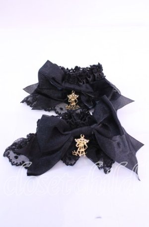 画像: ALICE and the PIRATES / サテンリボンのチュールレースお袖とめ  クロ O-25-11-11-1052-PA-ZA-OW-OS