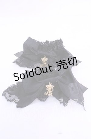 画像: ALICE and the PIRATES / サテンリボンのチュールレースお袖とめ  クロ O-25-11-11-1052-PA-ZA-OW-OS