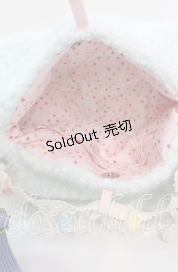 画像4: 牧場仕立て / ぽこぽこ本体にラムネ色の春待ちうさぎバッグ  ラムネ O-25-11-11-1003-LO-BG-OW-ZT274 (4)