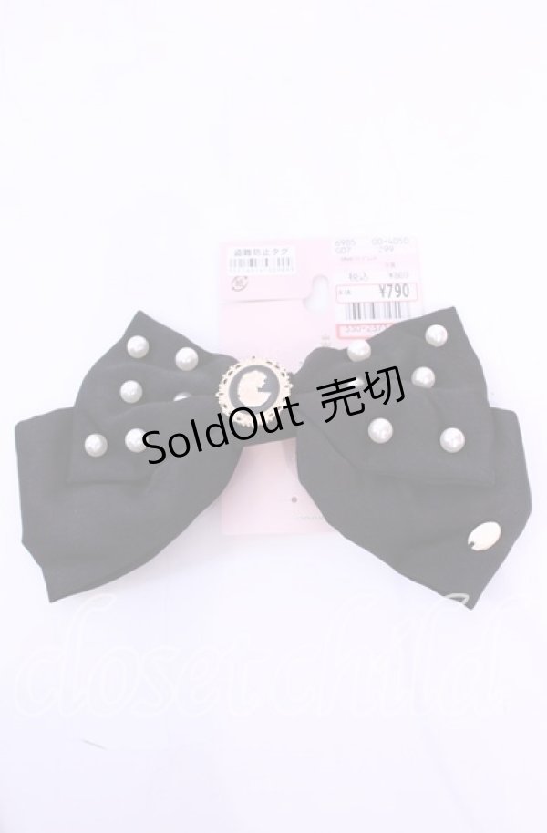 画像1: m petit by misako / AM*NIPLバレッタ  クロ O-25-11-11-1058-LO-AC-IG-OS (1)