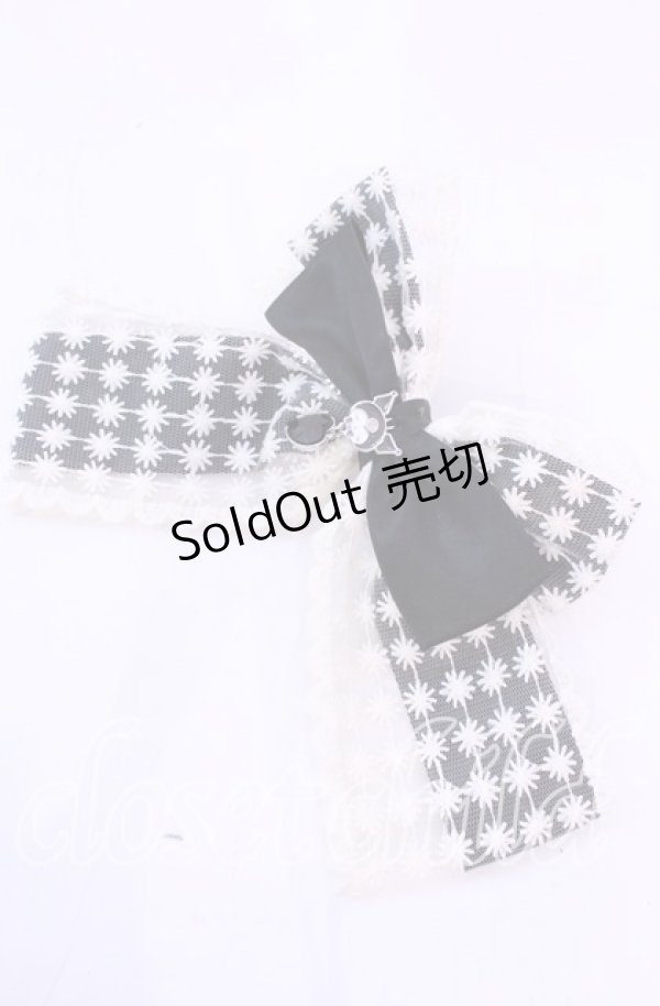 画像1: m petit by misako / クロミリボンバレッタ  クロ O-25-11-11-1068-LO-AC-OW-ZT168-F002 (1)