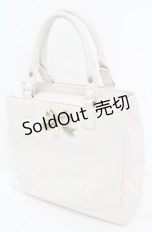 画像: axes femme POETIQUE / リボンエンボス推し活バッグ  アイボリー O-25-11-11-1006-AX-BG-OW-ZT274