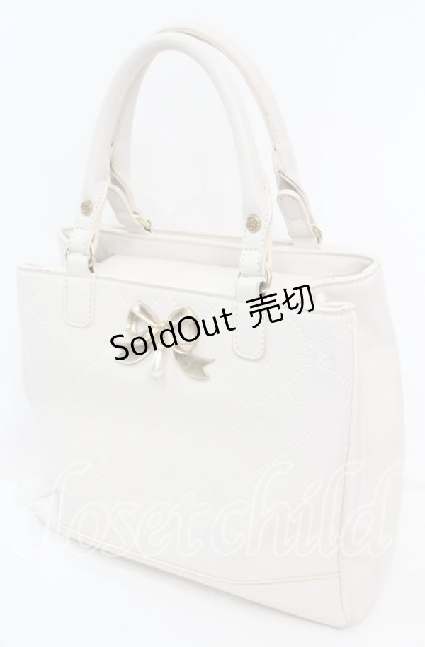 画像1: axes femme POETIQUE / リボンエンボス推し活バッグ  アイボリー O-25-11-11-1006-AX-BG-OW-ZT274 (1)