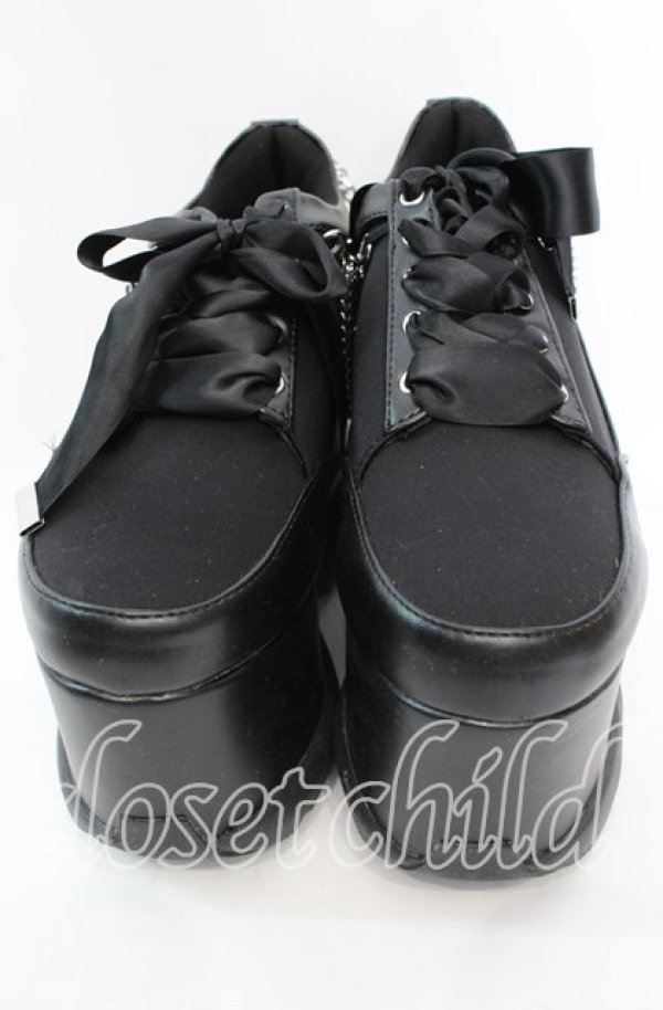 画像2: DearMyLove / 2連パールスニーカーパンプス【チェーン付属タイプ】 23.5ｃｍ クロ O-25-11-11-1015-EL-SH-OW-OS (2)