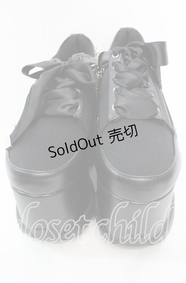 画像2: 【SALE】DearMyLove / 2連パールスニーカーパンプス【チェーン付属タイプ】 23.5ｃｍ クロ O-25-11-11-1015-EL-SH-OW-ZT-K003 (2)