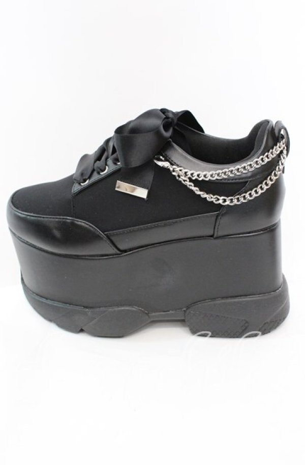 画像7: DearMyLove / 2連パールスニーカーパンプス【チェーン付属タイプ】 23.5ｃｍ クロ O-25-11-11-1015-EL-SH-OW-OS (7)