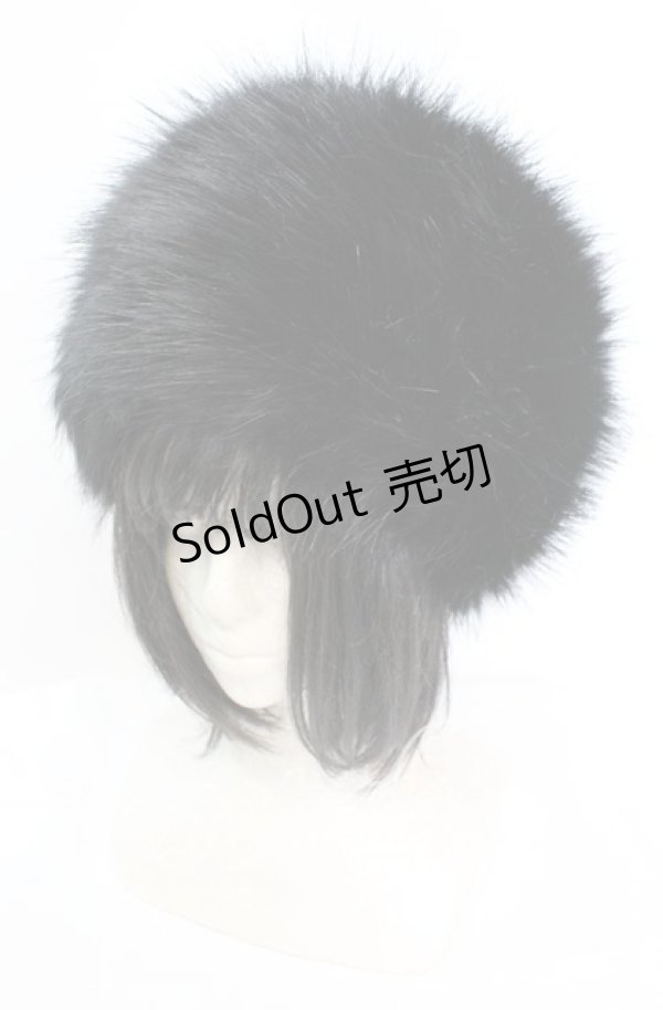 画像1: Hoshibako Works / ティターニア ファー帽子  クロ O-25-11-11-1026-LO-AC-IG-OS (1)