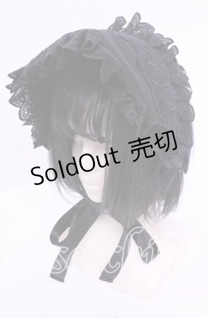 画像: Coenobita / 薔薇レースハーフボンネット  クロ O-25-11-11-1031-LO-AC-OW-OS