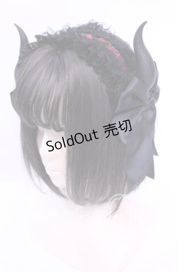 画像1: Estrellas / デビルホーンヘッドドレス  ブラック×レッド O-25-11-11-1033-EL-AC-OW-OS (1)