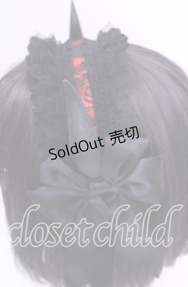 画像2: Estrellas / デビルホーンヘッドドレス  ブラック×レッド O-25-11-11-1033-EL-AC-OW-OS (2)