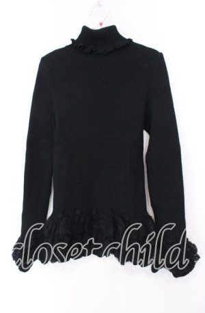 画像: PINK HOUSE / フラワーモチーフモヘアニット  クロ O-25-11-11-061-LO-TO-IG-OS