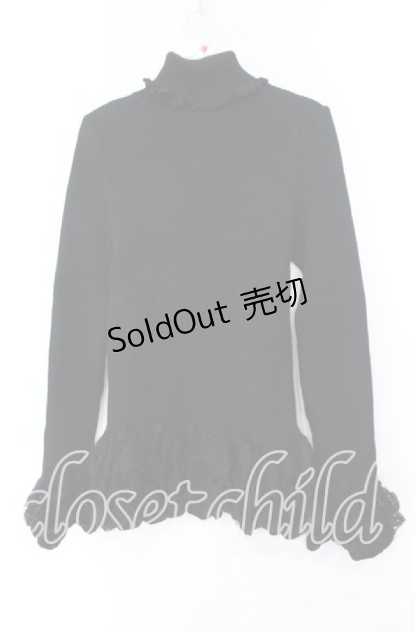 画像1: PINK HOUSE / フラワーモチーフモヘアニット  クロ O-25-11-11-061-LO-TO-IG-OS (1)