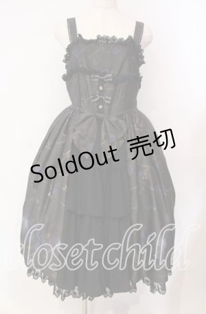 画像: ALICE and the PIRATES / 薔薇の誓い〜愛と裏切りの輪舞曲〜柄ジャンパースカートI  ブルー×クロ O-25-11-11-005-PA-OP-IG-OS