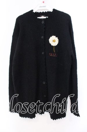 画像: KETTY / マーガレットモチーフカーディガン  クロ O-25-11-11-064-EL-TO-IG-OS